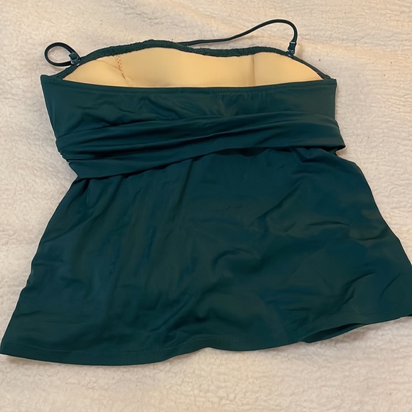 J Crew Tube Tankini Dark Green Swimsuit Size M - Picture 3 of 5